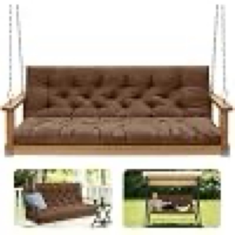 porch swing cushions,outdoor cushions replacement with backrest, waterproof thickened bench cushion with ties for porch, patio,outdoor, backyard and