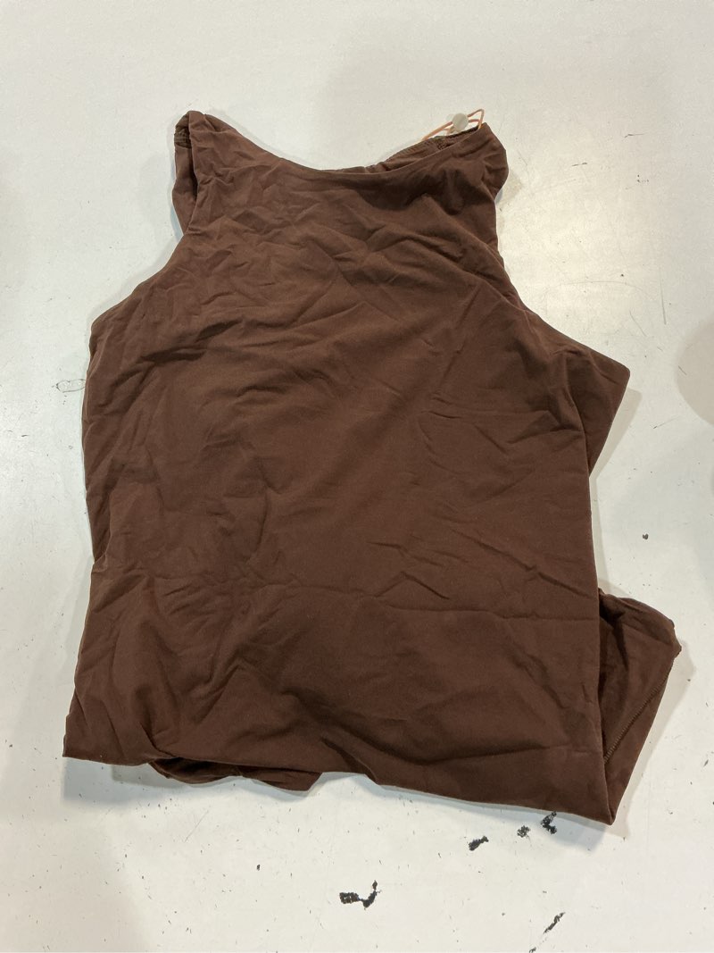 Condition photo showing As Is for second skin high neck bodysuit, m, cocoa