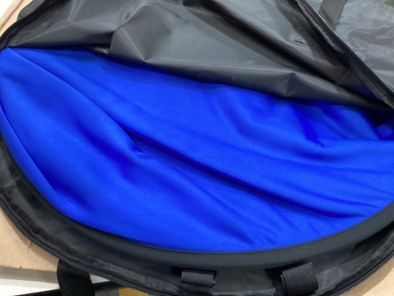 Condition photo showing Good Condition for kate 5x6.5ft(1.5x2m) collapsible backdrop blue grey twist flex folding pop up backgrounds for photoshoot, headshots photo, video calls blue/grey