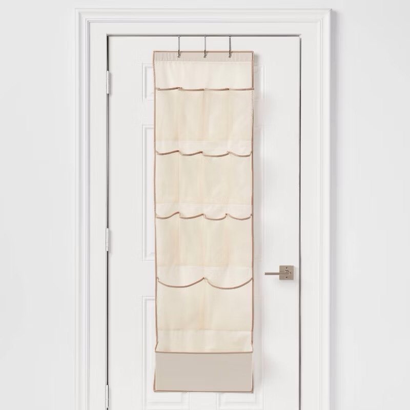 15 Pocket Over the Door Hanging Shoe Organizer Gray - Room Essentials, 2 Pack 