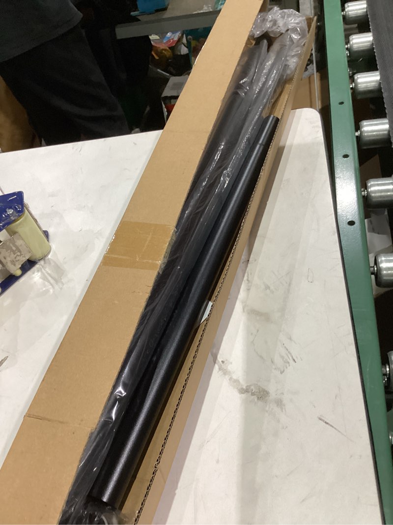 Condition photo showing Good Condition for Tension Curtain Rod 43-124 Inches Extra Long Black Heavy Duty Tension Rods Adjustable Curtain Rod No Drilling Spring Loaded Tension Rod for Windows Patio Hold Up Blackout Curtains and Non Slip 43 to 124 inches Black