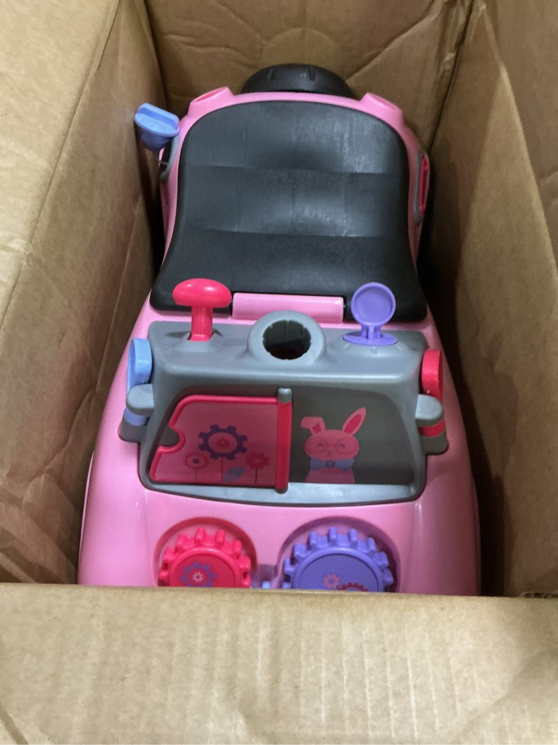 Condition photo showing Good Condition for Radio Flyer Creativity Car, for Toddlers 1-3, 3-in-1 Push Walker Ride On Rocket with 17 Sensory Activities, Anti-Tip Feature, Under-Seat Storage, Horn and Gears, 42 lb Capacity, Toddler Ride On Toys Pink