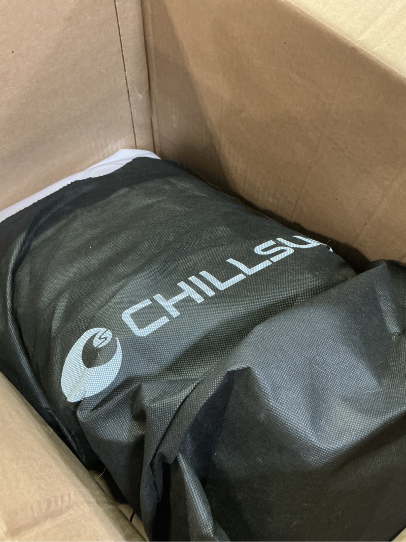 Condition photo showing As Is for CHILLSUN Twin Air Mattress Inflatable Airbed with Built in Pump, 3 Mins Quick Self-Inflation, Comfortable Top Surface Blow Up Bed for Home Portable Camping Travel, 75x39x18'', 550 lb MAX Purple 18" Twin