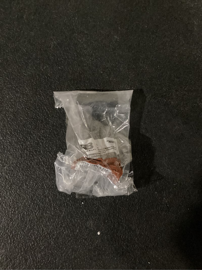 Condition photo showing As Is for reliabilt 2.125-in x 3-in black painted zinc alloy interior handrail bracket