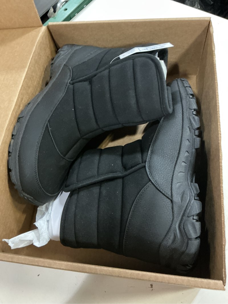 Condition photo showing New/Like New for lands' end expedition insulated winter boots for men, lace up or slip on waterproof mens snow boots, medium or wide width men's shoes size 8 to 13, black, brown, green or grey 11 black