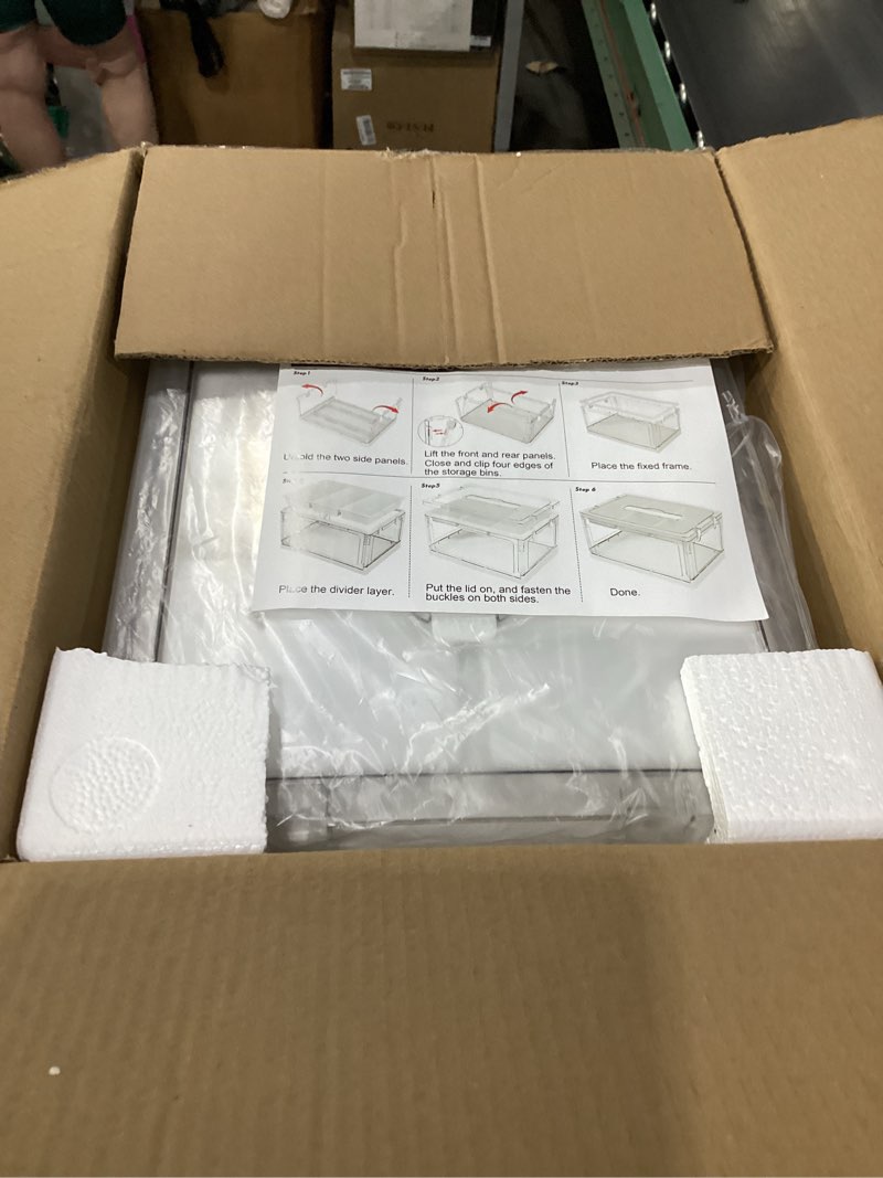 Condition photo showing Good Condition for 24qt 2packs clear craft organizers and storage with trays, art supply organizer and storage, craft storage box with lid for beads, markers, coloring books, sewing, playdoh and tools
