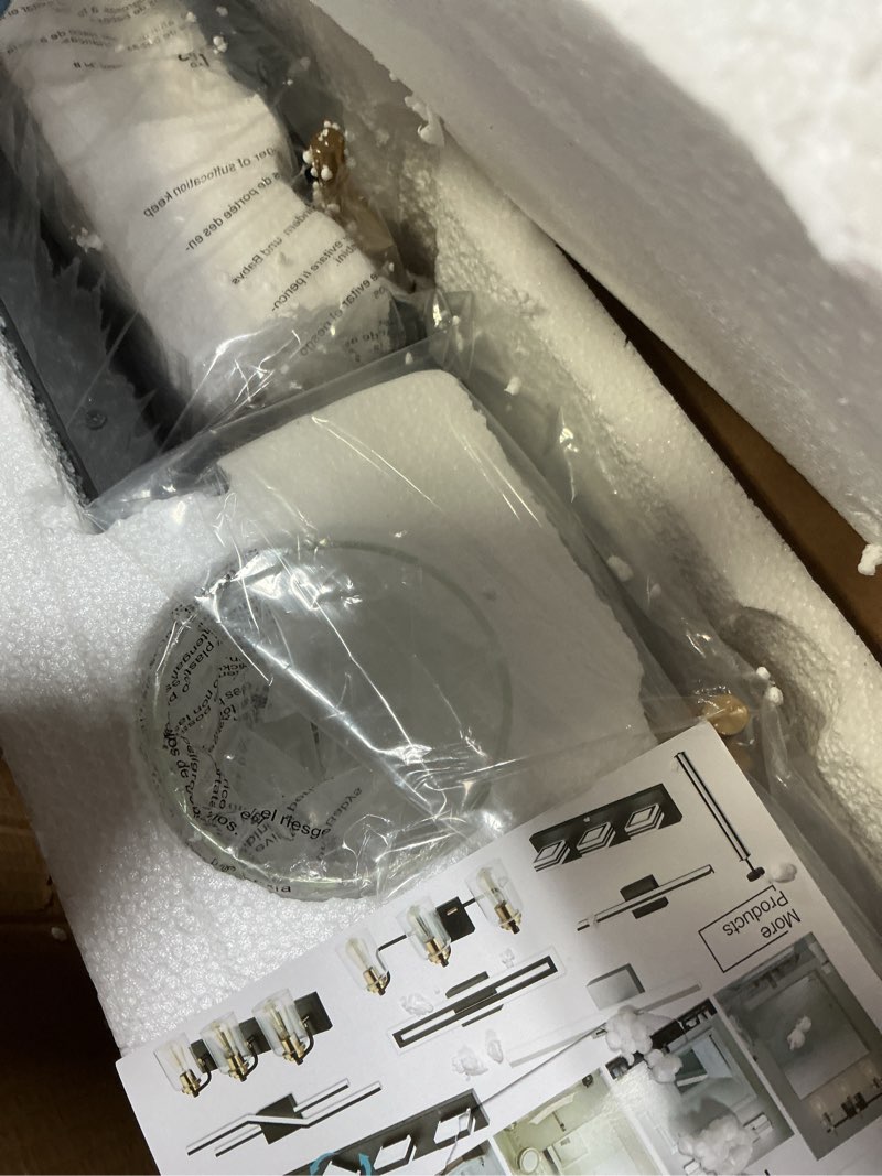 Condition photo showing New/Like New for SOLFART 49.2 inch Vanity Light fixtures Vintage 6 Lights Wall Light Fixtures Above Mirror for Bathro