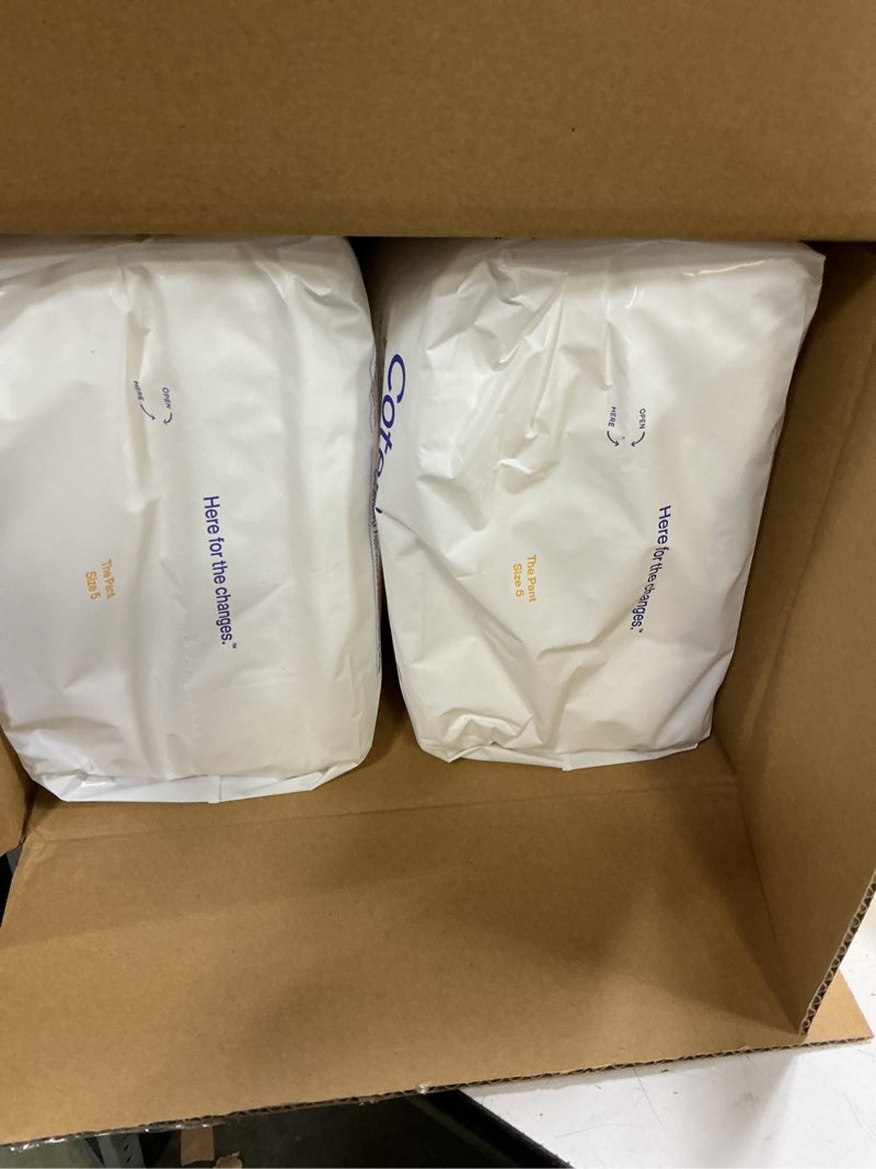 Condition photo showing New/Like New for coterie the pant, size 5, refastenable training pants for sensitive skin, hypoallergenic, super absorbent overnight leak protection, 3t/4t (27-38 lbs) 112 count size 5, 27-38 pound (112 count)