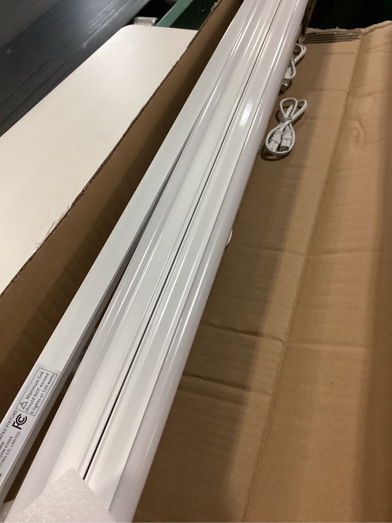 Condition photo showing Good Condition for (6 Pack) 4FT T5 LED Integrated Fixture, 6500K,20W,2300LM(Super Bright White) Linkable LED Shop Light,Garage Ceiling and Cabinet Light,Strip Light,Corded Electric with ON/Off Switch
