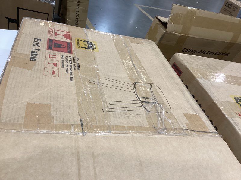 Condition photo showing Good Condition for Side Table with Sliding Door & Cabinet, End Table for Living Room, Night Stand for Bedroom, Modern Bedside Table with Solid Wood Legs, Natural