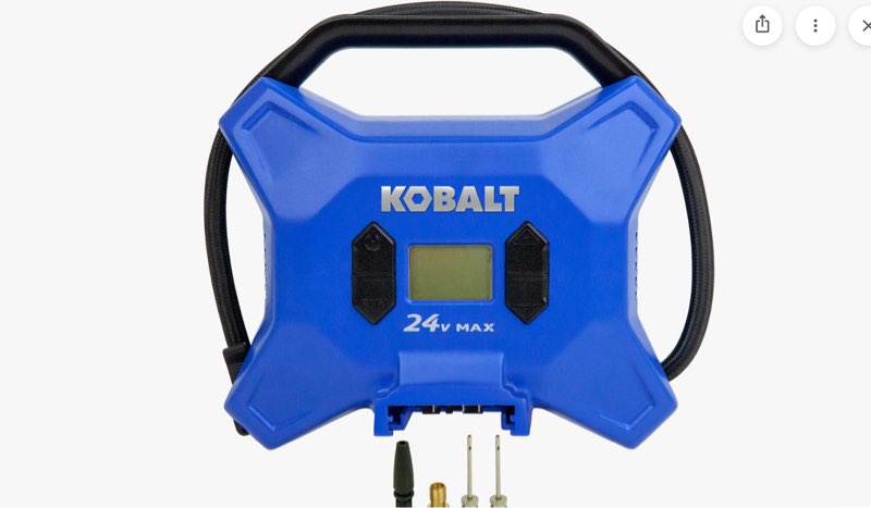 kobalt cordless high pressure 24-volt li-ion air inflator (power source: battery )