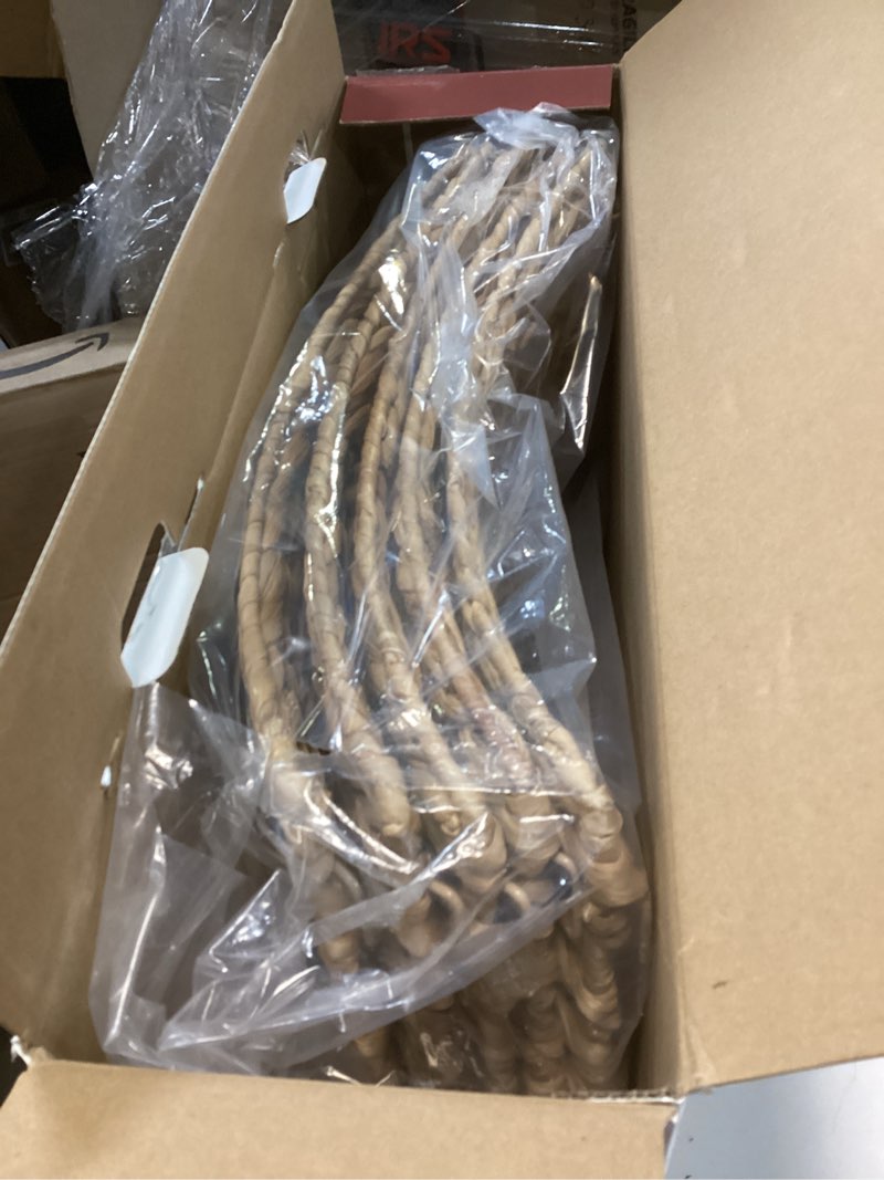 Condition photo showing Good Condition for 36in Extra Large Christmas Tree Collar - Woven Hyacinth Tree Collars for Artificial Trees - Rattan Rustic Farmhouse Basket for Tree Base Cover with Cord Cut-Out for 7.5ft 9ft 10ft Tree 36 Inch