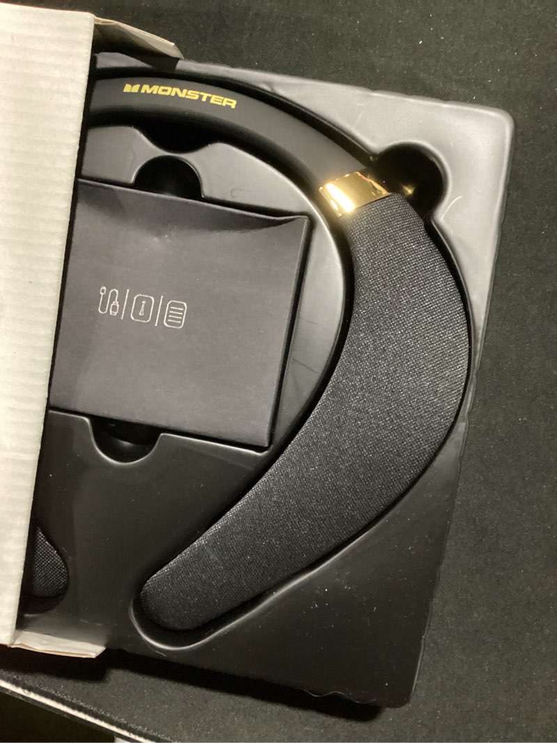 Condition photo showing Good Condition for monster boomerang neckband bluetooth speaker, neck wireless wearable speaker with 12h playtime, true 3d stereo sound, portable soundwear, ipx7 waterproof, for home sport outdoor true 3d surround sound
