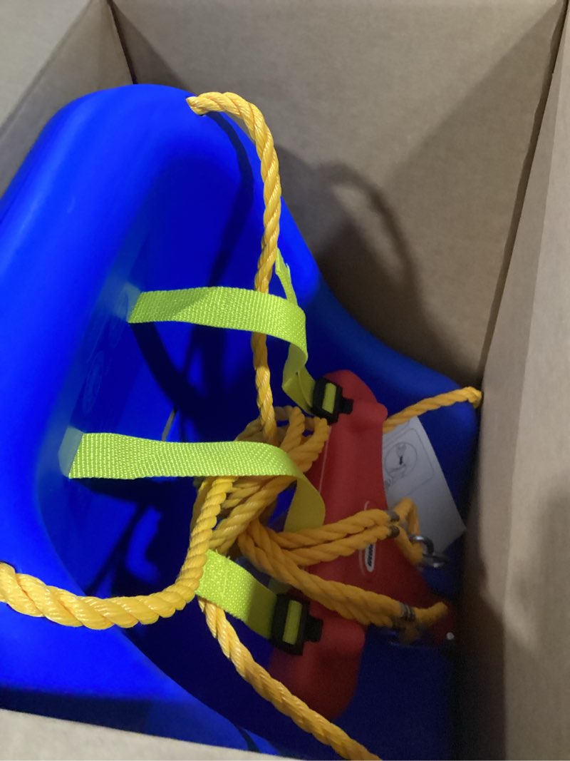 Condition photo showing Good Condition for little tikes 2-in-1 snug  n secure blue swing for baby and toddlers  ages 9 months - 4 years
