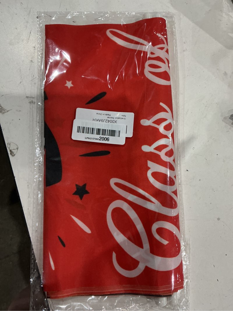 Condition photo showing Good Condition for 2026 graduation decorations, graduation banner class of 2026, hanging congratulations/congrats grad banner for door and porch, party decor - red red and black