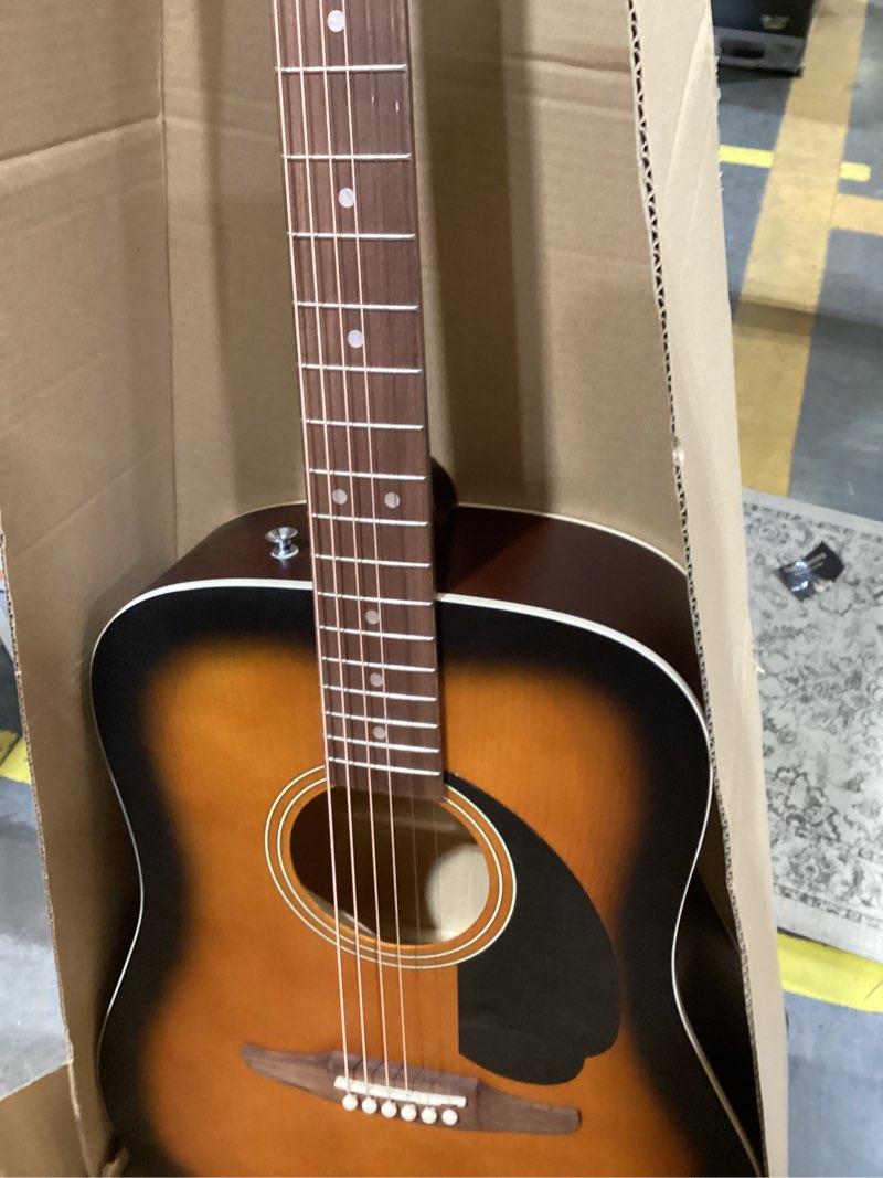 Condition photo showing As Is for fender california debut redondo series acoustic guitar, beginner guitar, 2-year warranty, 2-tone sunburst 2-tone sunburst guitar only