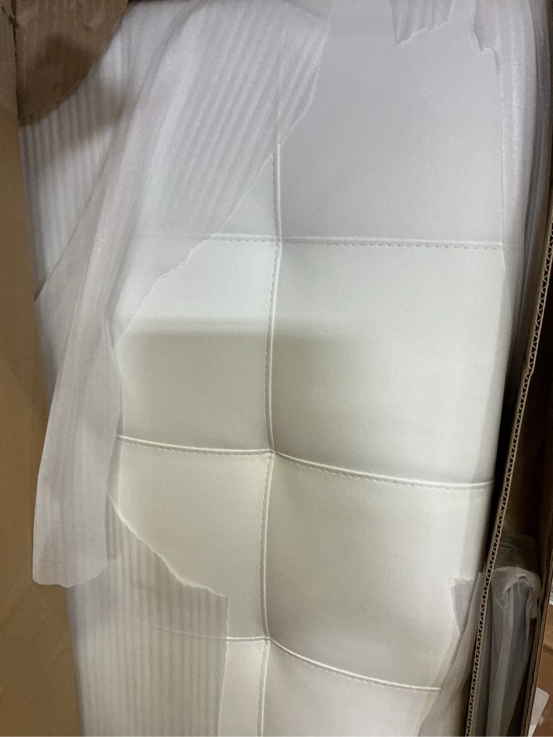 Condition photo showing Good Condition for Modway Lily Tufted Faux Leather Upholstered Queen Headboard in White Queen White