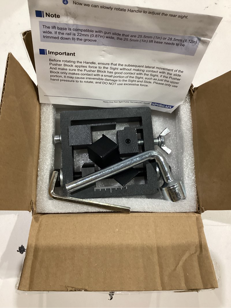 Condition photo showing As Is for pistol sight pusher tool, heavy duty universal sight pusher for handguns front rear sight removal adjustment, specialised tool for pistol, design for glock and smilar square slides model20b pusher