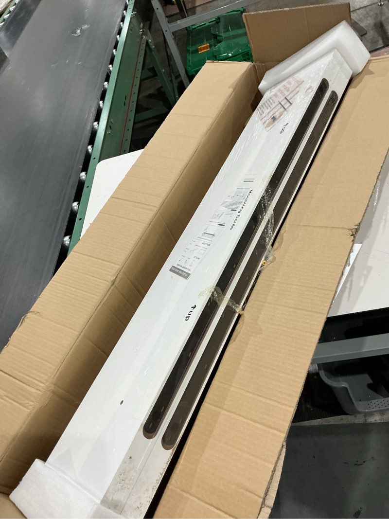 Condition photo showing New/Like New for bayka floating shelves, 48 inches long heavy duty wall mounted rustic wood shelves for bathroom, bedroom, living room, kitchen, office, hanging shelf for books/storage/decor(white,set of 2) c. white - modern minimalist style 48inches