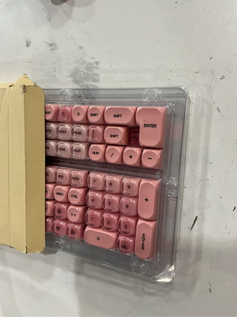 Condition photo showing New/Like New for 132 Keys PBT Keycaps, Jelly Keycaps Cute Custom Creamy Key caps MOA Profile for 61/68/84/87/98/100 Cherry Gateron MX Mechanical Keyboards, Pink Pink-(ONLY KEYCAPS)