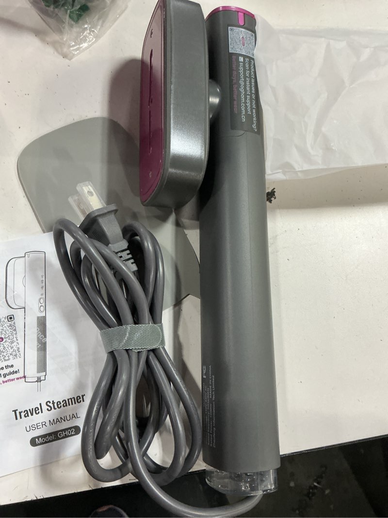 Condition photo showing As Is for oghom steamer for clothes, 110-240v travel steamer & iron 2 in 1, 1000w powerful steam, portable handheld garment wrinkle remover, 30s fast heat-up with dry & 2-steam control, for global & europe