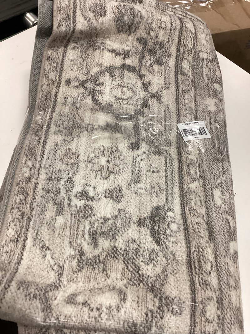 Condition photo showing As Is for nuLOOM 8' x 10' Machine Washable Stain-Resistant Area Rug with Non Slip Backing, Low Profile for Living Room, Bedroom, and Dining Room, Brielle Grey/Tan Brielle Grey 8' x 10' (Rectangular)