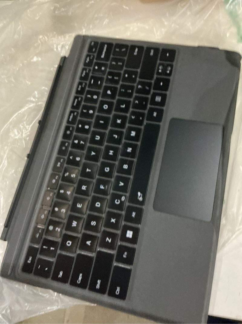 Condition photo showing As Is for surface pro keyboard, wireless type cover for microsoft surface pro 7 plus 7/6/5/4/3 12.3 inch, 7 color backlit bluetooth ultra-slim portable magnetic keyboard with trackpad, auto wake up/sleep black 12.3 inch surface pro 7 plus 7/6/5/4/3
