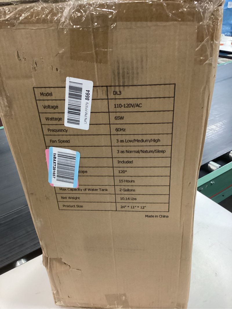 Condition photo showing Good Condition for windowless portable air conditioner, 24.4" small evaporative air cooler for room no window, 3-speed settings, 4 modes, 7h timer, remote control, 4 ice packs, quiet ac unit for bedroom, white