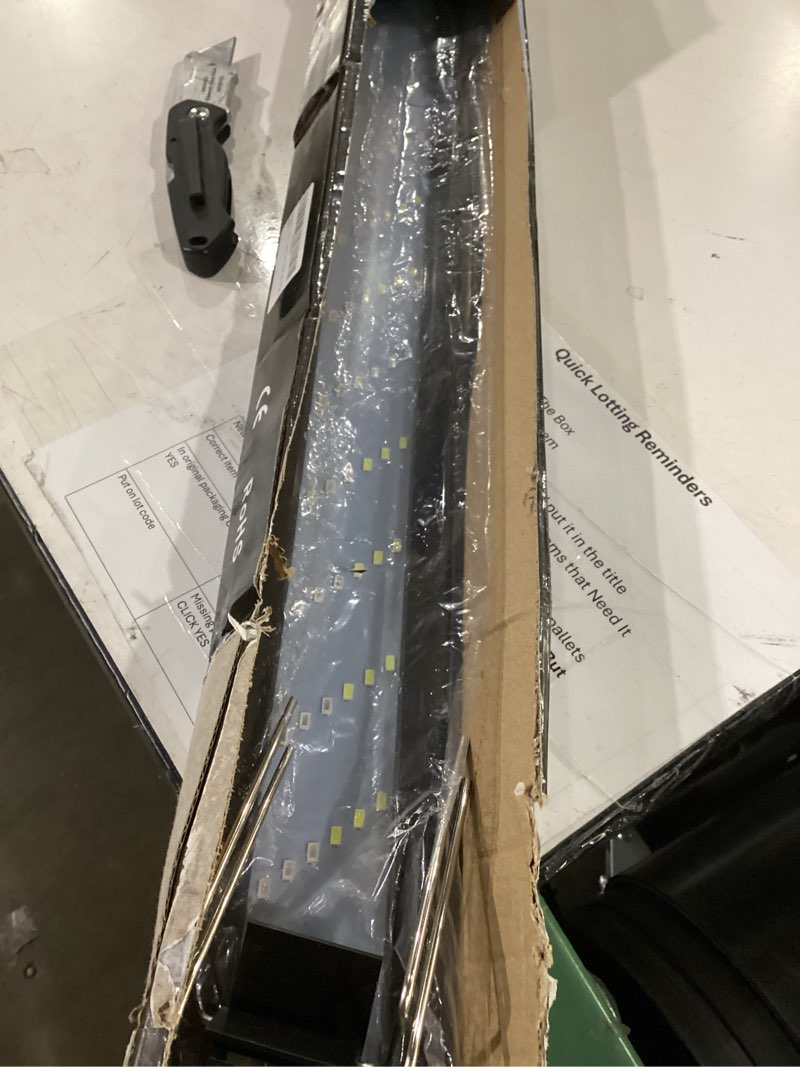 Condition photo showing As Is for led aquarium light, full spectrum fish tank lights, 55/75 gallon freshwater fishtank hood lighting for grow fish, plants, adjustable from 48 to 54 inch 48-54 in