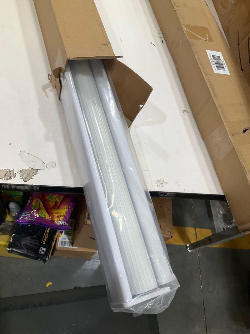 Condition photo showing Good Condition for joydeco cordless zebra blinds for windows, dual layer light control window blinds with light-proof aluminum cover, free-stop roller shades for home & office (white,27" w x 75" h) upgrade- white (aluminum cover) 27"w x 75"h