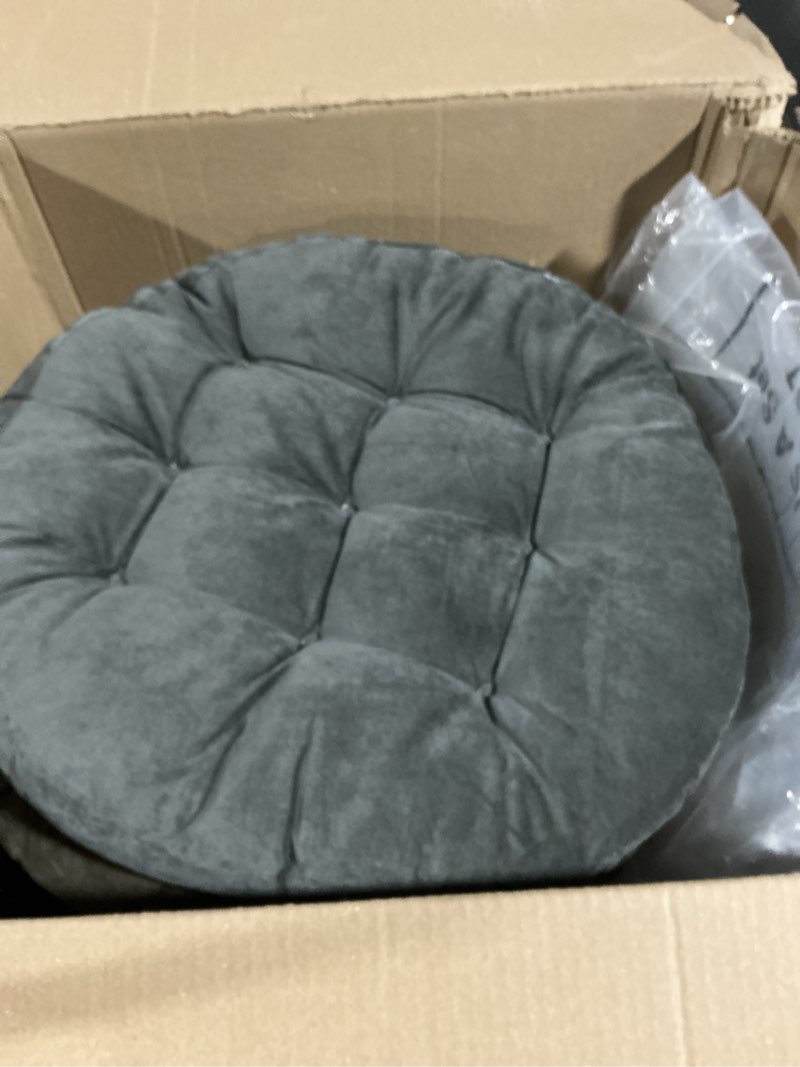 Condition photo showing As Is for Jerify 4 Pcs Floor Pillow Cushions 22 x 22 Inch Round Square Large Meditation Floor Pillow for Classroom Adult Meditation Picnic Party Seating Learning Daycare School (Round,Graded Grey) Round Graded Grey 4