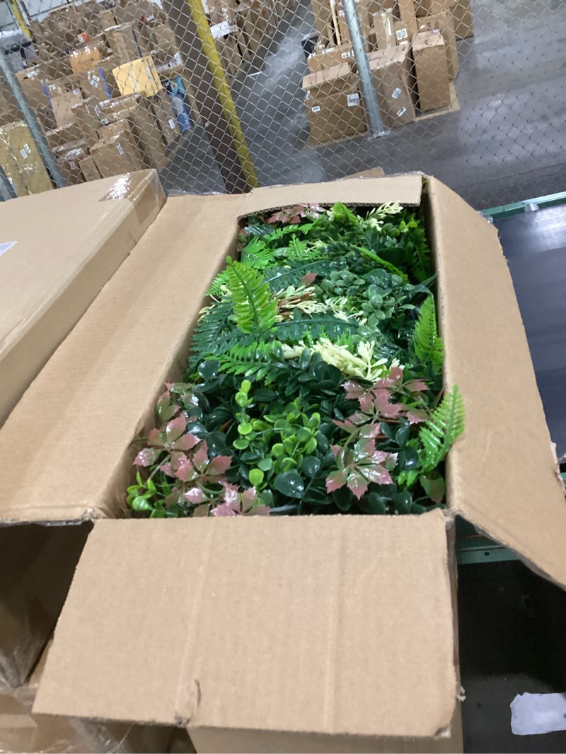 Condition photo showing New/Like New for artificial 3d greenery wall panels: 40"x60" uv-anti faux grass backdrop boxwood ivy fence privacy screen fake plant leaf hedge for outdoor,indoor,garden,backyard and home decor greenery a