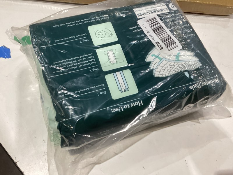 Condition photo showing New/Like New for naturally nature overnight diaper booster pads, stops overnight leaking, diaper liners for toddler, nighttime diapers size 5, adhesive pad for girls, boys, 32 ct.