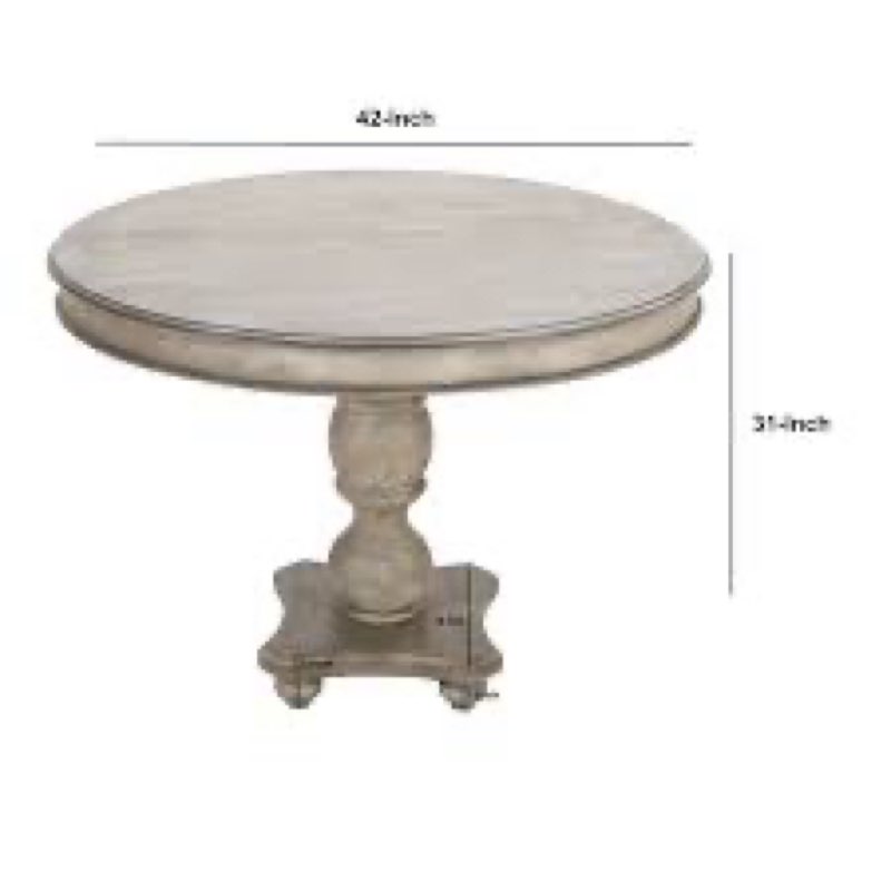 Blakley 42\" Mango Solid Wood Pedestal Dining Table (incomplete only 1 box) 
