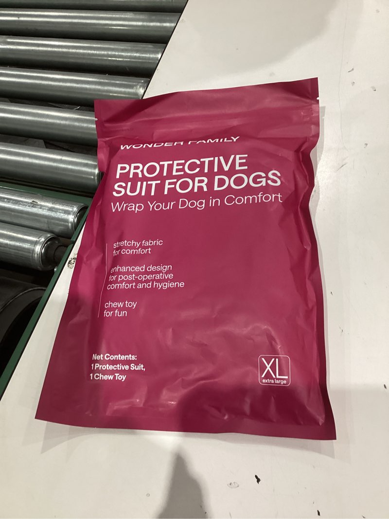Condition photo showing New/Like New for Dog Recovery Suit for Extra Large Dogs – Soft Cotton-Spandex Post-Surgery Bodysuit with Snap Buttons – Includes Chew Toy, Hygiene Sticker & Zip Bag – Cone Alternative for Extra Large Breeds XLarge Dogs (20 - 24'' back)