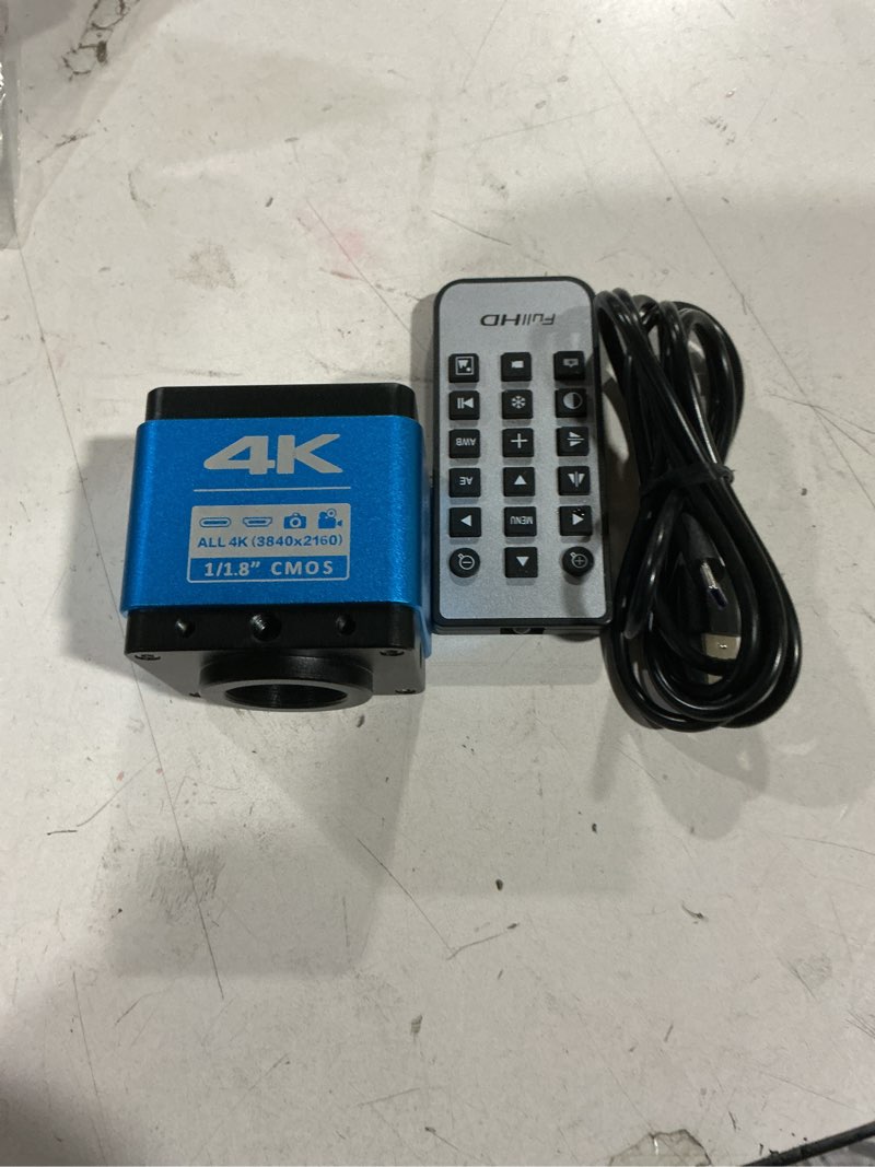 Condition photo showing As Is for 8.3mp 4k industrial camera, hd usb microscope camera for inspection repair soldering, 3840 x 2160 resolution 4k videos and photos (us plug)