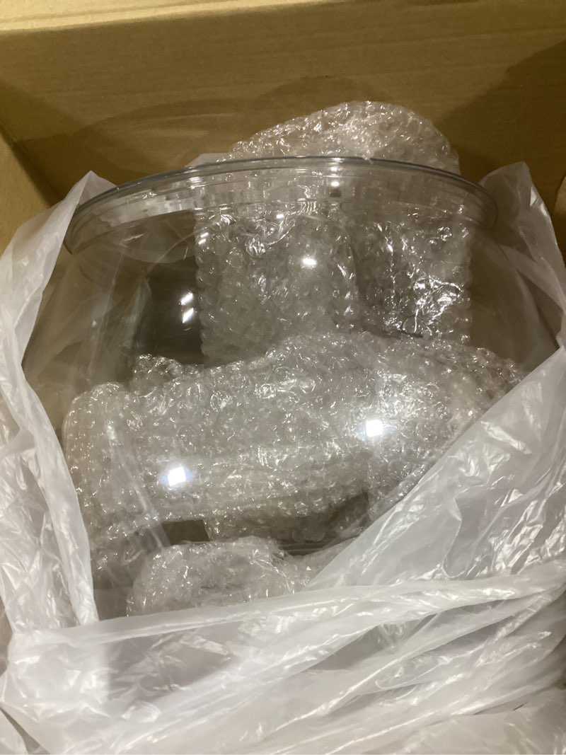 Condition photo showing As Is for geelin 3 gallon plastic fish tank large bowl shatterproof with crystal clear clarity for terrarium, flower vase centerpiece gift for fish lovers(round) 3 gallon round