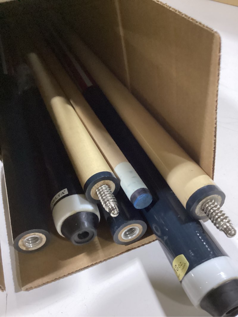 Condition photo showing Good Condition for Pool Sticks 2-Piece 58 Inch Wooden Billiard Cue Hard Wood Pool Cues 19-21 oz Economic Cues Good for House and Bar Use American Pool Game Practice Cues for Begginer Starters 58", 4 Pack