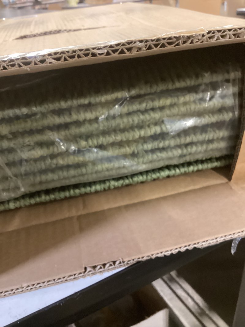 Condition photo showing Good Condition for handwoven paper woven cube basket organizer with handles set of 4 foldable storage baskets for bedroom living room cubby storage units for clothes books toys (green, 13" l x 13" w x 13" h) green 13" l x 13" w x 13" h