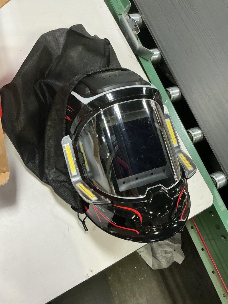 Condition photo showing New/Like New for ANDELI Welding Helmet with 4 LED Light, Panoramic Large Viewing Screen 3.94"X3.74" True Color Auto Darkening Welding Helmet, 4 Arc Sensor 4/5-9/9-13 Type-C Charging MONERRC LED PRO