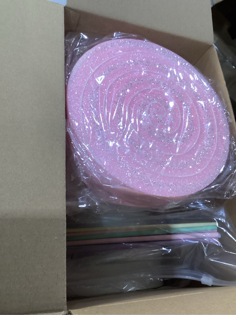 Condition photo showing New/Like New for 12 Pcs 15.75'' Large glitter Candy Christmas Decorations Giant Pastel Lollipop Candy Decorations with Sticks Red White Peppermint Xmas Decor for Christmas Tree Ornaments Holiday, 6 Styles 12 Pastel