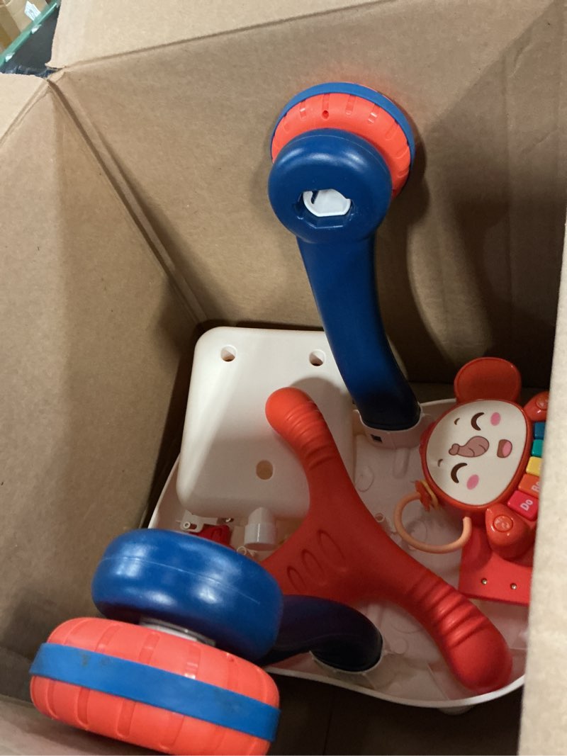 Condition photo showing As Is for qdragon 3 in 1 baby walker and activity center for boy, learning to walk, sit to stand, early educational push toys with music panel for infant toddler 12-18 months blue deep blue