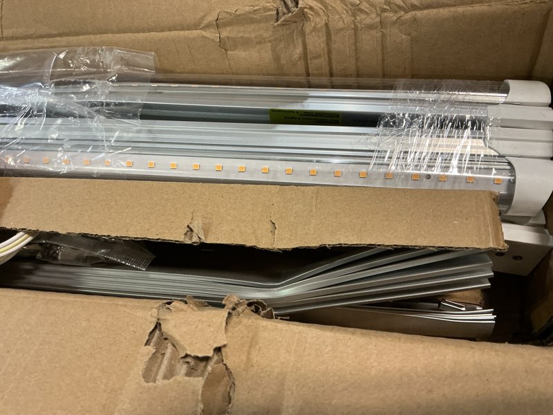 Condition photo showing As Is for Barrina T8 Grow Light, 252W(6 x 42W, 1400W Equivalent), Full Spectrum, LED Grow Light Strips, T8 Integrated Growing Lamp Fixture, Grow Shop Light, with ON/Off Switch, 4FT 6 Packs, Yellow Yellow 4FT-6 Packs