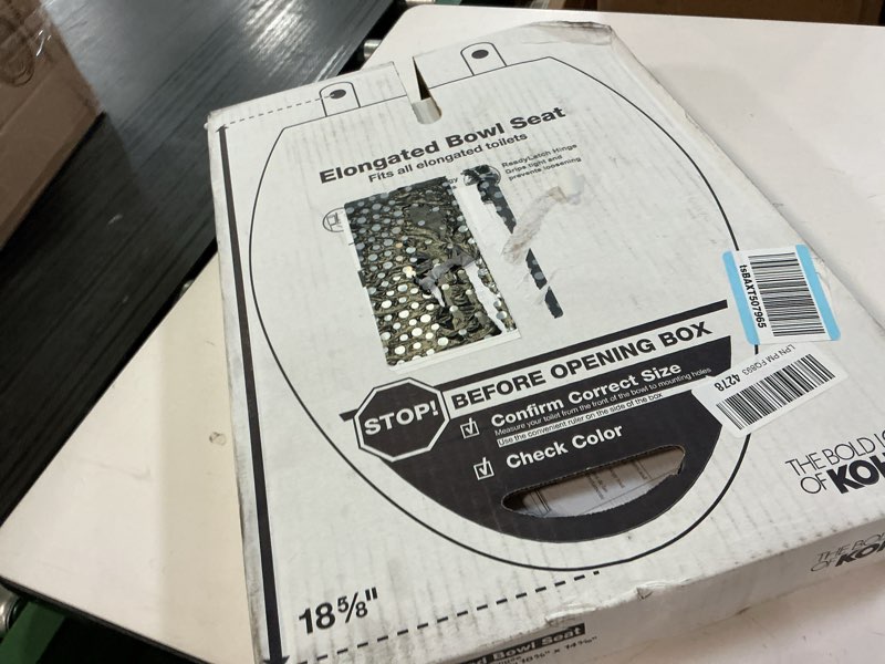 Condition photo showing New/Like New for kohler 4636-rl-0 cachet readylatch elongated toilet seat slow close, soft close toilet seat quiet lid, contoured grip-tight bumpers installation hardware, apartment essentials, white white elongated ready latch