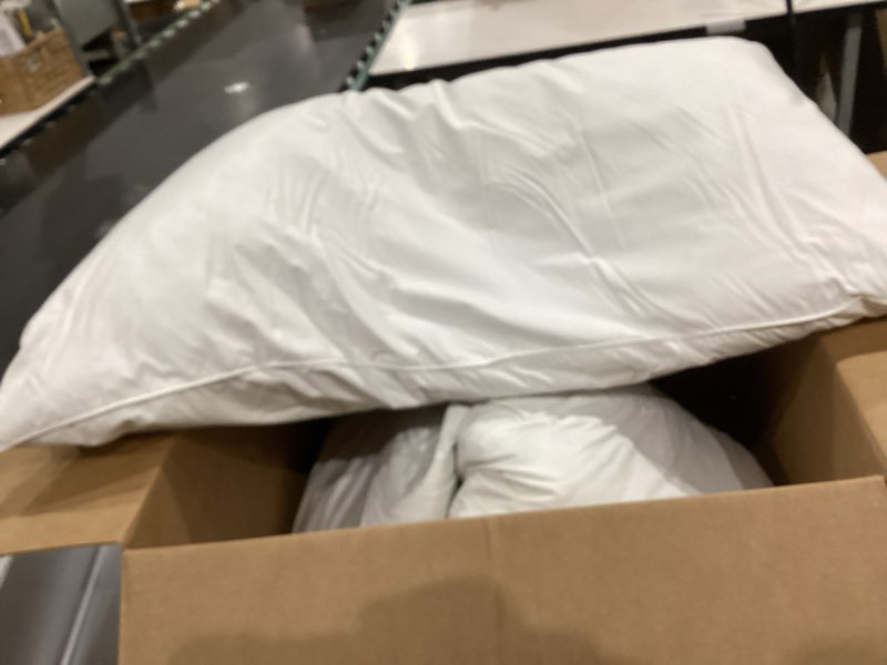 Condition photo showing As Is for puredown® goose feather down pillows, soft gusseted bed pillows for sleeping with 100% cotton shell, set of 2, king size gusseted white1 king (pack of 2)