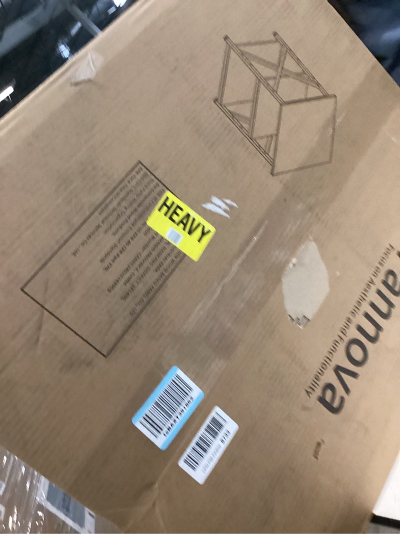 Condition photo showing As Is for Fannova Printer Stand, 23.6 x 23.6 x 30.1 Inches Large Square Printer Table with Height Adjustable Storage Shelf, 3 Tier Rolling Printer Cart with Industrial Wheels for Home Office - Black Black 3-Tier(23.6"W x 23.6"D x 30.2"H)