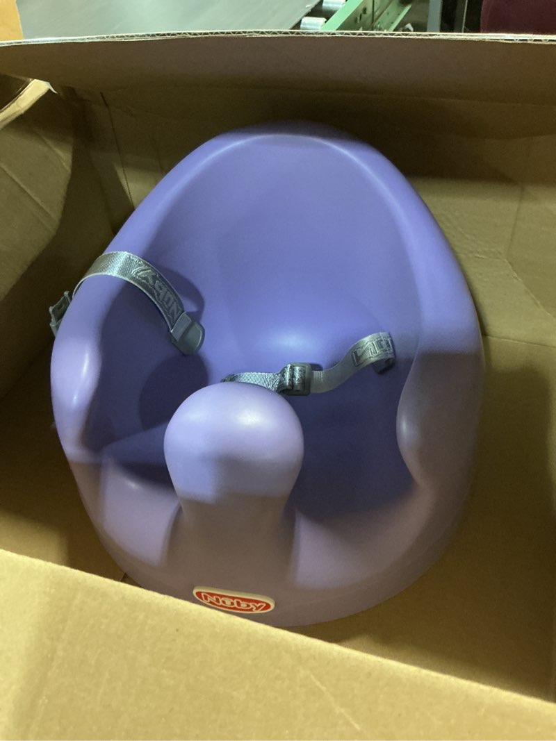 Condition photo showing Good Condition for Nuby My Floor Seat, Soft Foam Cushion with Safety Harness and High Back Design, for Ages 4-12 Months, Purple