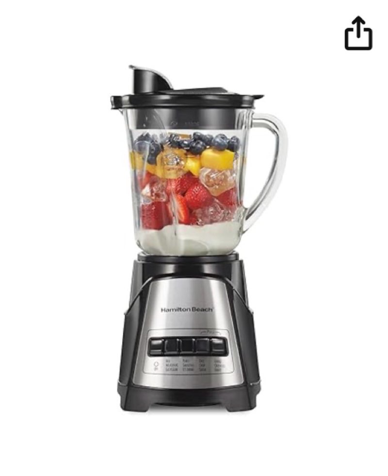 hamilton beach power elite wave action blender for smoothies, 40 oz glass jar, 12 functions includin