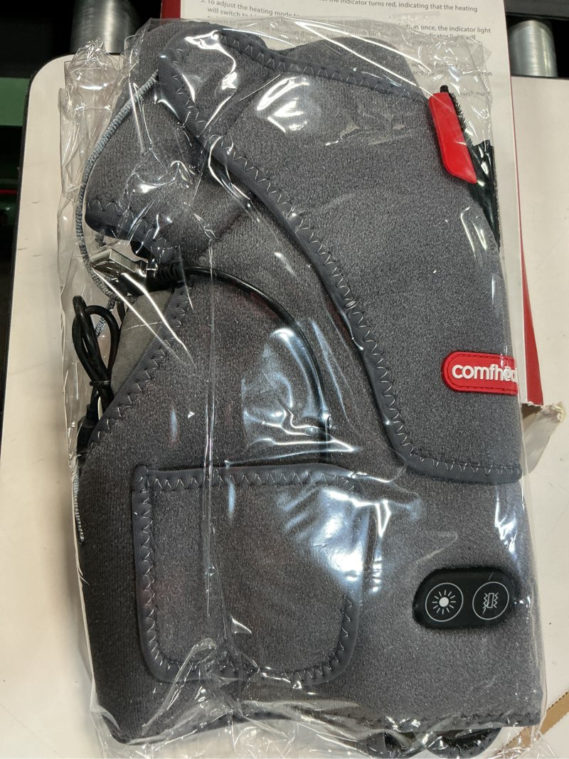 Condition photo showing New/Like New for cordless shoulder heating pad with vibration massage for frozen shoulder rotator cuff pain relief, 5000mah battery powered heated shoulder brace wrap, 1-3h hot compress for men & women heating & vibration massage