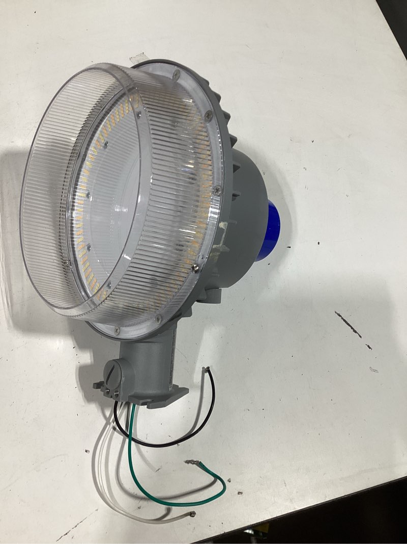 Condition photo showing As Is for lithonia lighting 10000 -lumen 120 -watt silver hardwired led outdoor area light (bulb included